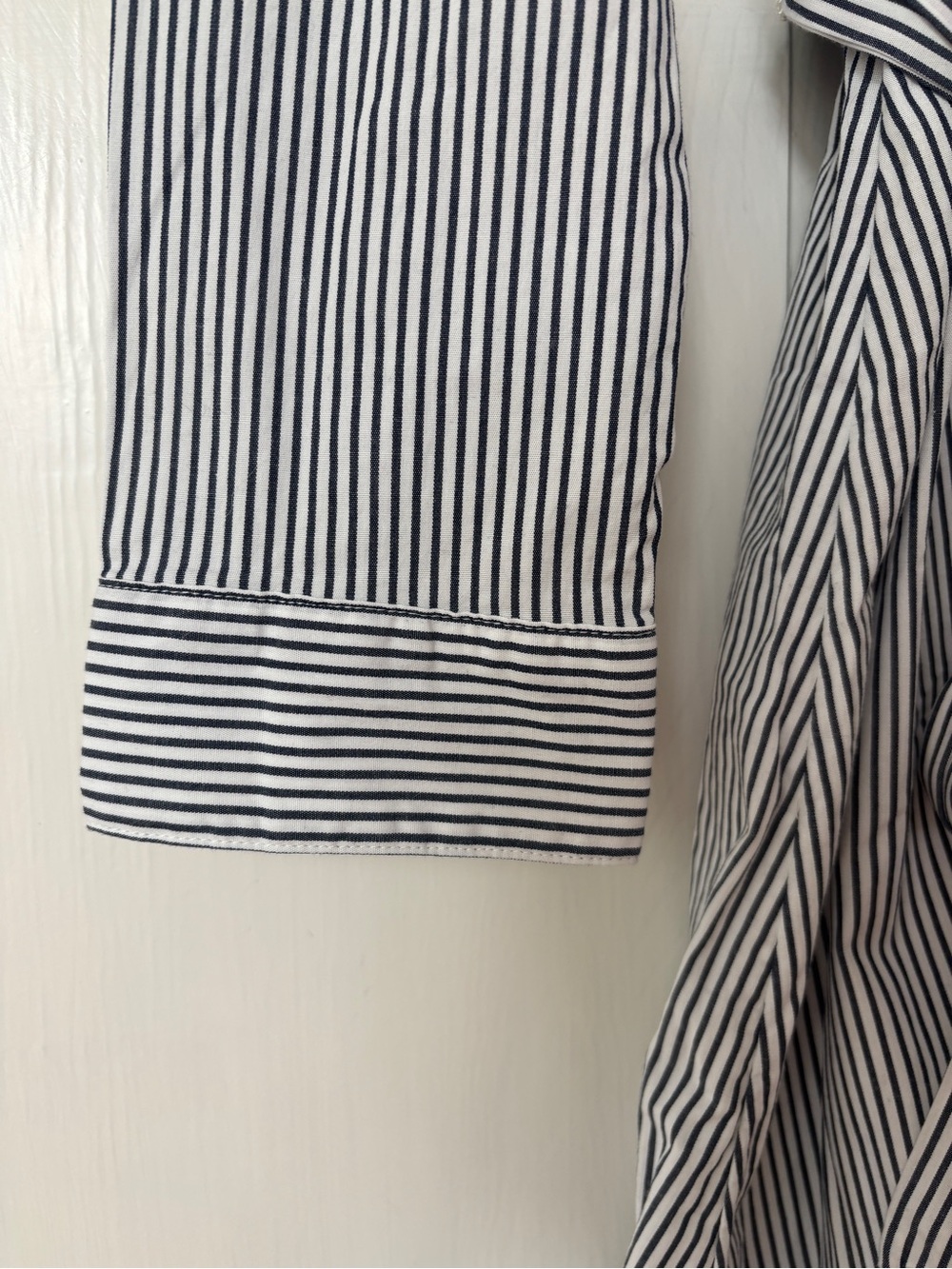 NEW J. Crew Striped Button Up Front Shirtdress Belt Waist Tie Navy White Size 4 - Picture 6 of 14